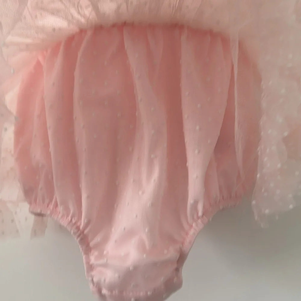 Cynthia Rowley Romper Dress, Pink, Satin, Mesh Size 6/9 Months